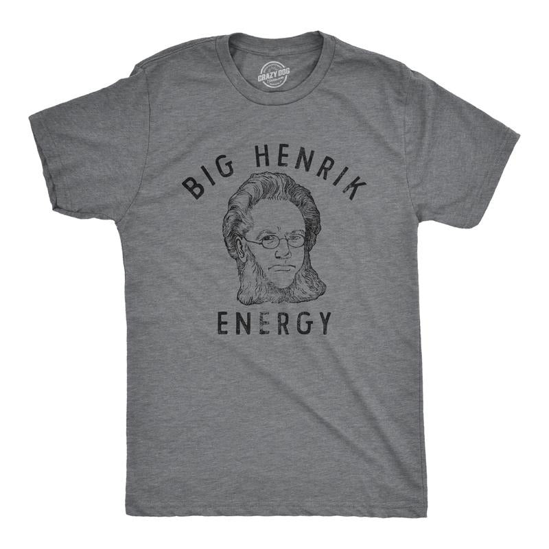 Mens Big Henrik Energy T Shirt Funny Huge Ibsen Vibes Joke Tee For Guys Mens Funny T Shirts Cool Tees Soft Stylish Casual...