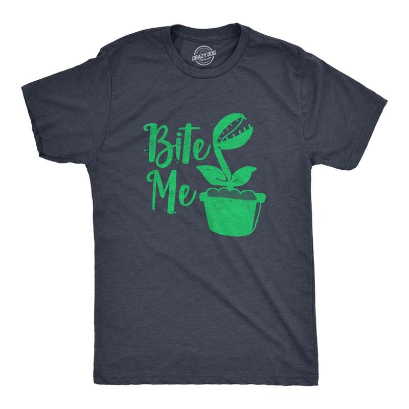 Mens Bite Me T Shirt Funny Venus Fly Trap Carnivorous Plants Joke Tee For Guys Mens Funny T Shirts Cool Tees Soft Stylish...