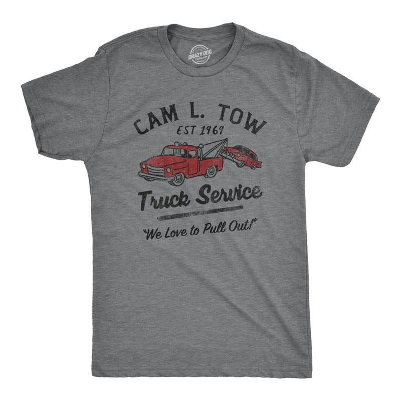 Mens Cam L Tow Truck Service T Shirt Funny Camel Tow Adult Joke Tee For Guys Hoodie, Sweatshirt | DripVista.com