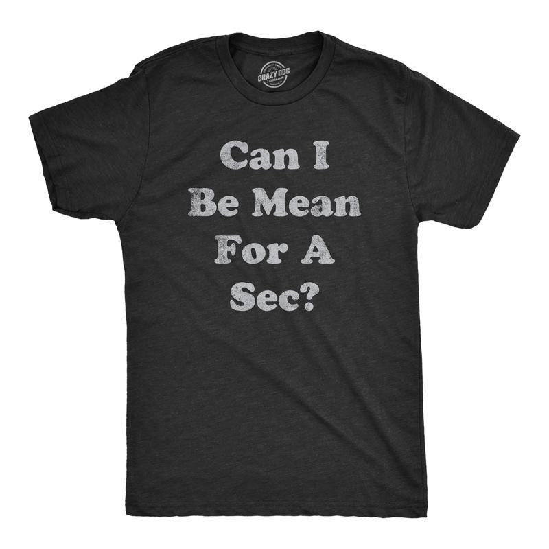 Mens Can I Be Mean For A Sec T Shirt Funny Rude Nasty Joke Tee For Guys Mens Funny T Shirts Cool Tees Soft Stylish Casual...