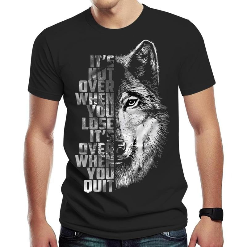 Mens Cool Wolf 3D Print Tshirt Summer Trend T Shirt Motivational T-Shirt Tops made in usa