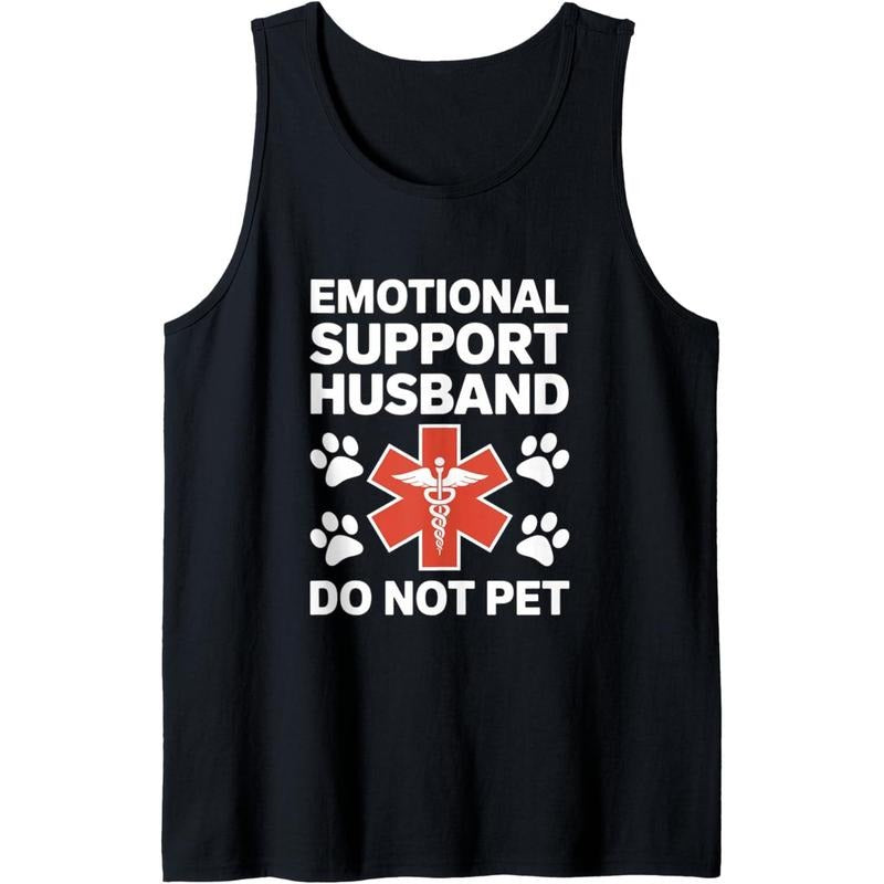 Mens Do Not Pet Emotional Support Husband Funny Tank Top T-Shirts, Hoodie, Sweatshirt | DripVista.com