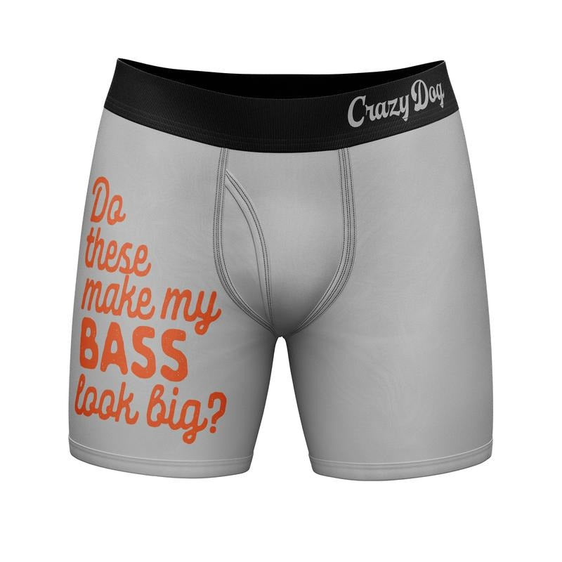 Mens Do These Make My Bass Look Big Boxers Funny Fishing Butt Joke Novelty Underwear For Guys Funny Graphic Boxers Dad...