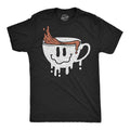 Mens Dripping Coffee Smile Funny T Shirts Caffeine Graphic Tee for Men Mens Funny T Shirts Cool Tees Soft Stylish Casual Menswear Funny Coffee Short Sleeve Novelty Tees for Guys Black -