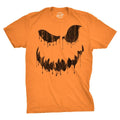 Mens Drippy Dan Pumpkin T Shirt Funny Halloween Jack O Lantern Creepy Smile Tee For Guys Mens Funny T Shirts Cool Tees Soft Stylish Casual Menswear Halloween Apparel for Men Novelty Tees for Guys Orange - 3XL