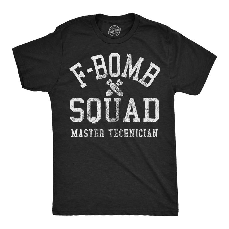 Mens F Bomb Squad Funny Graphic Tees Swear Word Sarcastic Shirt for Men Mens Funny T Shirts Cool Tees Soft Stylish Casual...