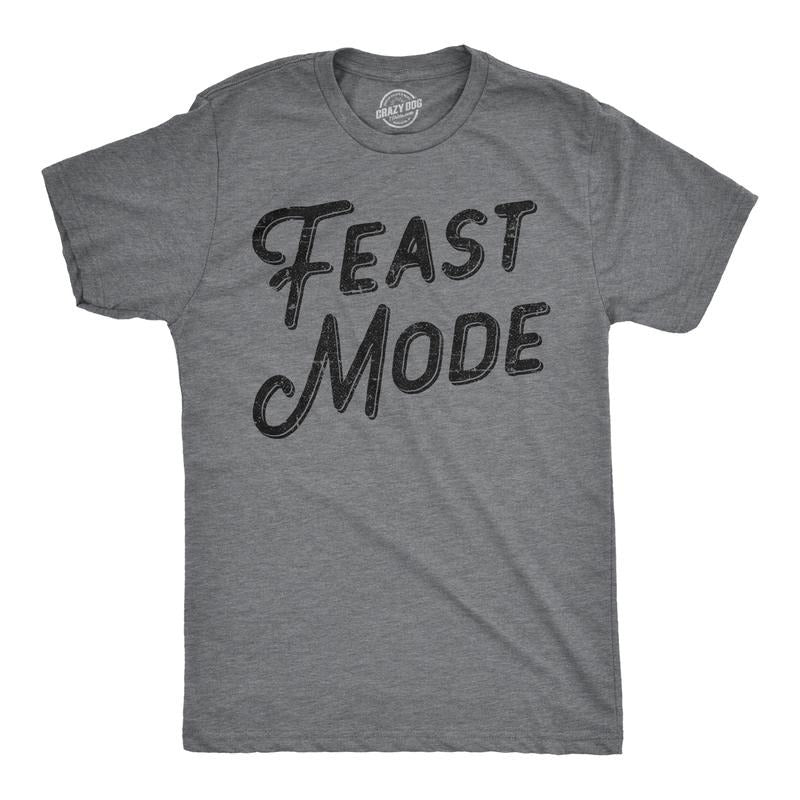 Mens Feast Mode T Shirt Funny Thanksgiving Dinner Tee Mens Funny T Shirts Cool Tees Soft Stylish Casual Menswear...