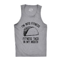 Mens Fitness Taco In My Mouth Tanktop Funny Shirt Funny Workout Shirt for Men with Plus Sizes Cinco De Mayo Tank Top for Men Funny Fitness Sleeveless Tee Novelty Tank Tops for Guys Light Grey