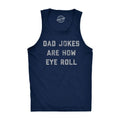 Mens Fitness Tank Dad Jokes Are How Eye Roll Tanktop Funny Father's Day Graphic Novelty Hilarious Shirt Funny Workout Shirt for Men with Plus Sizes Dad Joke Tank Top for Men Novelty Tank Tops for Guys Navy