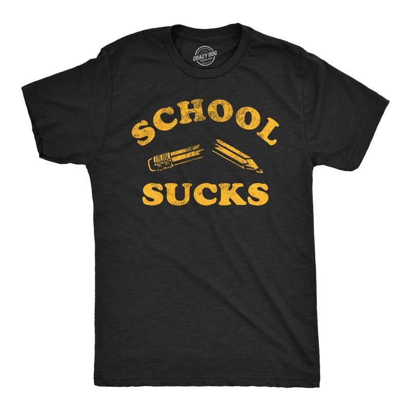 Mens Funny Lightsaber brand Shirts School Sucks Sarcastic Graphic Tee for Men Mens Funny Lightsaber brand Shirts Cool...