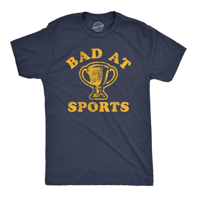 Mens Funny T Shirts Bad At Sports Sarcastic Fitness Tee for Men Mens Funny T Shirts Cool Tees Soft Stylish Casual...