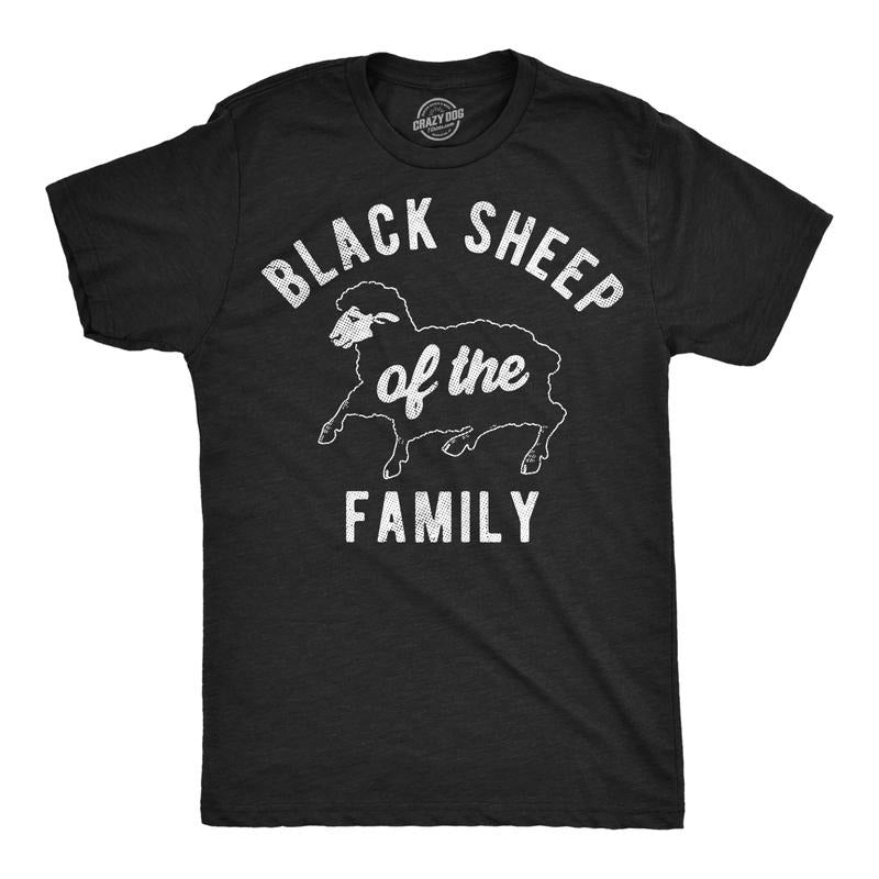 Mens Funny T Shirts Black Sheep Of The Family Sarcastic Graphic Novelty Tee For Men Mens Funny T Shirts Cool Tees Soft...
