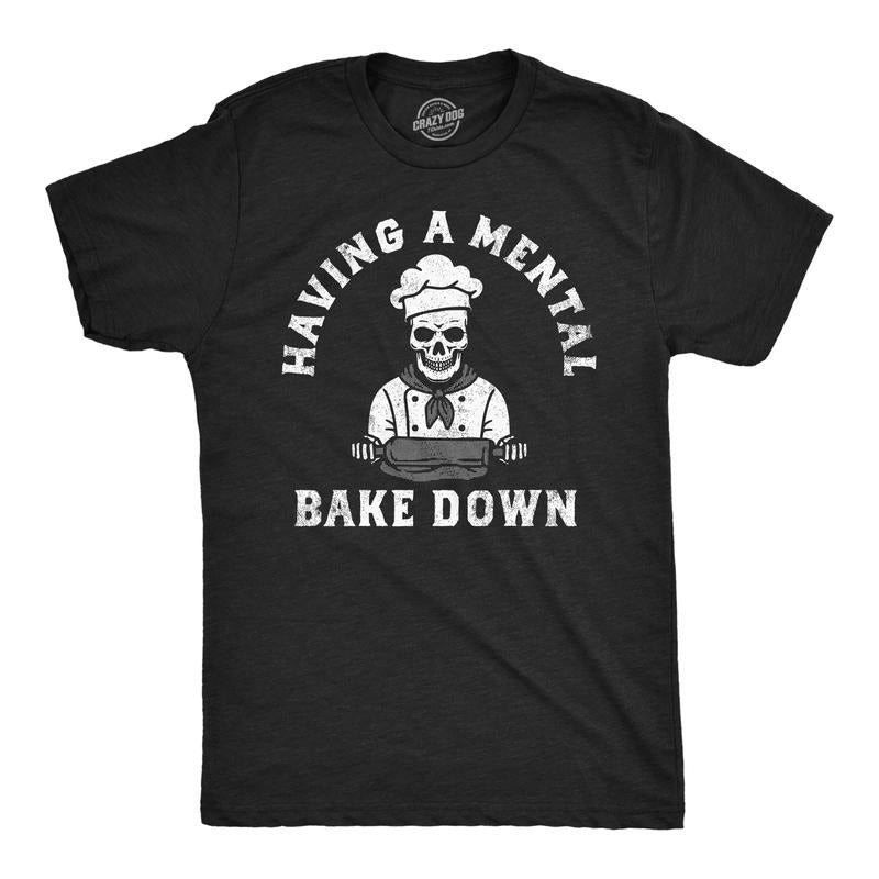 Mens Funny T Shirts Having A Mental Bake Down Sarcasitc Cooking Tee Mens Funny T Shirts Cool Tees Soft Stylish Casual...