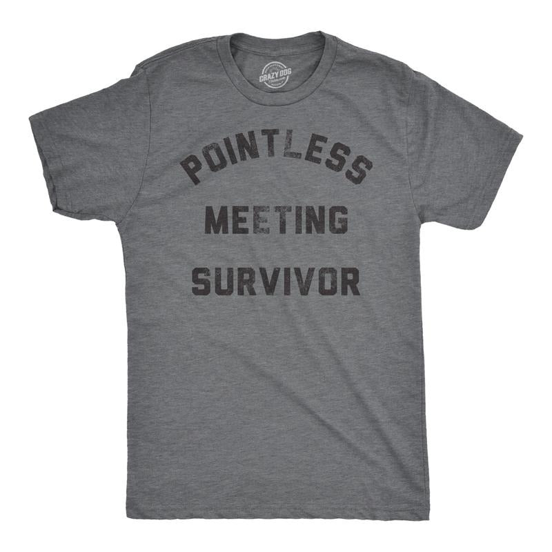 Mens Funny T Shirts Pointless Meeting Survivor Sarcastic Work Joke Novelty Tee For Men Mens Funny T Shirts Cool Tees Soft...