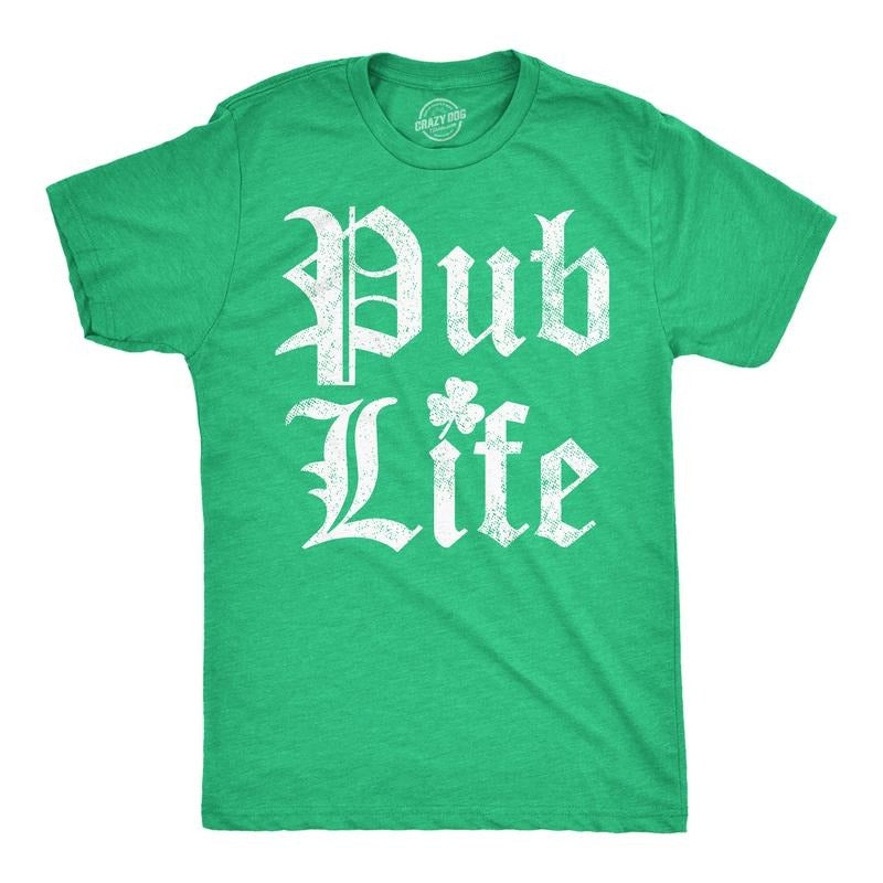 Mens Funny T Shirts Pub Life St Patricks Day Drinking Shirt For Men Mens Funny T Shirts Cool Tees Soft Stylish Casual...