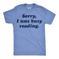Mens Funny T Shirts Sorry I Was Busy Reading Nerdy Graphic Tee For Men Mens Funny T Shirts Cool Tees Soft Stylish Casual Menswear Funny Nerd Short Sleeve Novelty Tees for Guys Light Blue