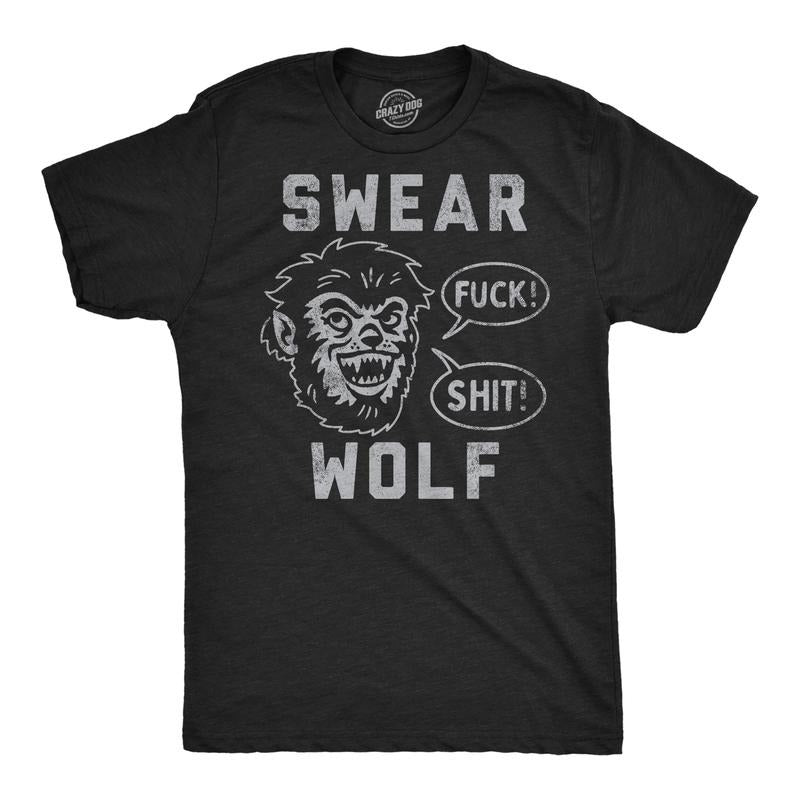 Mens Funny T Shirts Swear Wolf Sarcastic Werewolf Graphic Novelty Tee For Men Mens Funny T Shirts Cool Tees Soft Stylish...