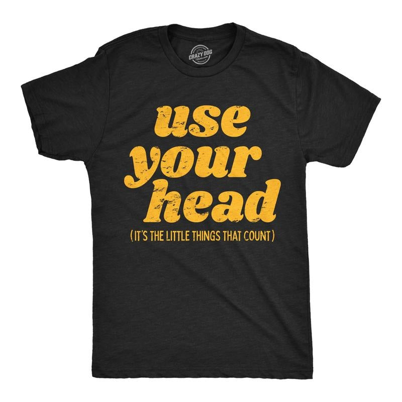 Mens Funny T Shirts Use Your Head Sarcastic Graphic Novelty Tee For Men Mens Funny T Shirts Cool Tees Soft Stylish Casual...