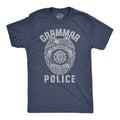 Mens Grammar Police T Shirt Funny Sarcastic English Tee Mens Funny T Shirts Cool Tees Soft Stylish Casual Menswear Funny Sarcastic Short Sleeve Novelty Tees for Guys Navy