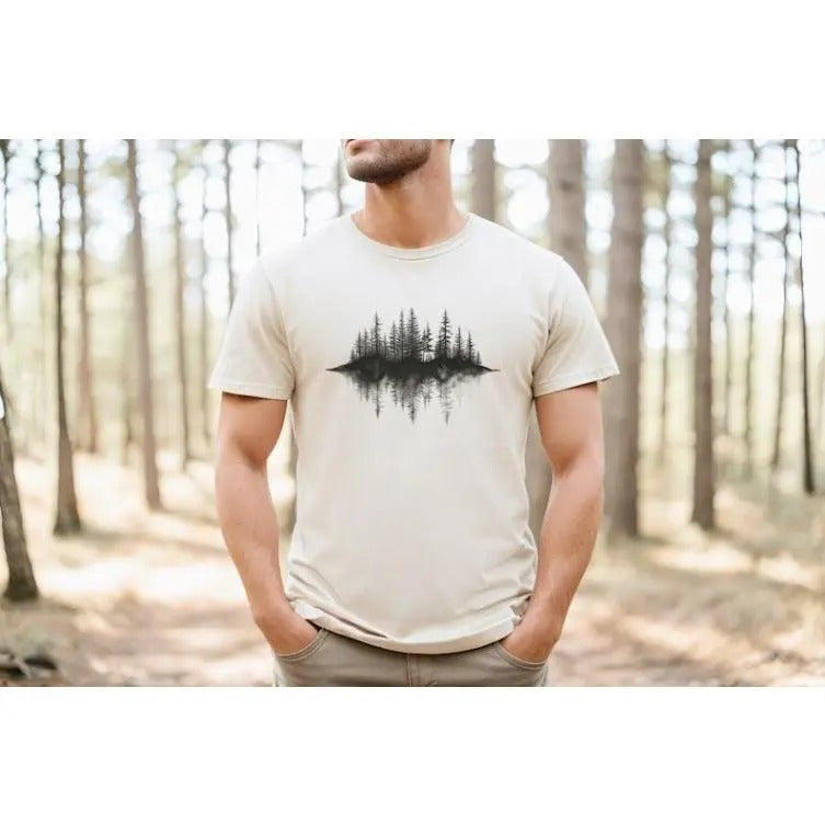 Mens Graphic Tee - Pine Tree Forest - Gift for Men - Nature T Shirt - T-Shirt for Mens Made in USA Hoodie, Sweatshirt