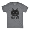 Mens Hiss Off T Shirt Funny Angry Hissing Aggressive Cat T Shirt For Guys Mens Funny T Shirts Cool Tees Soft Stylish Casual Menswear Funny Cat Short Sleeve Novelty Tees for Guys Dark Grey