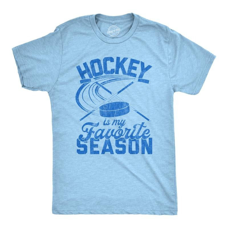 Mens Hockey Is My Favorite Season T Shirt Funny Winter Canada Sports Novelty Tee Mens Funny T Shirts Cool Tees Soft...