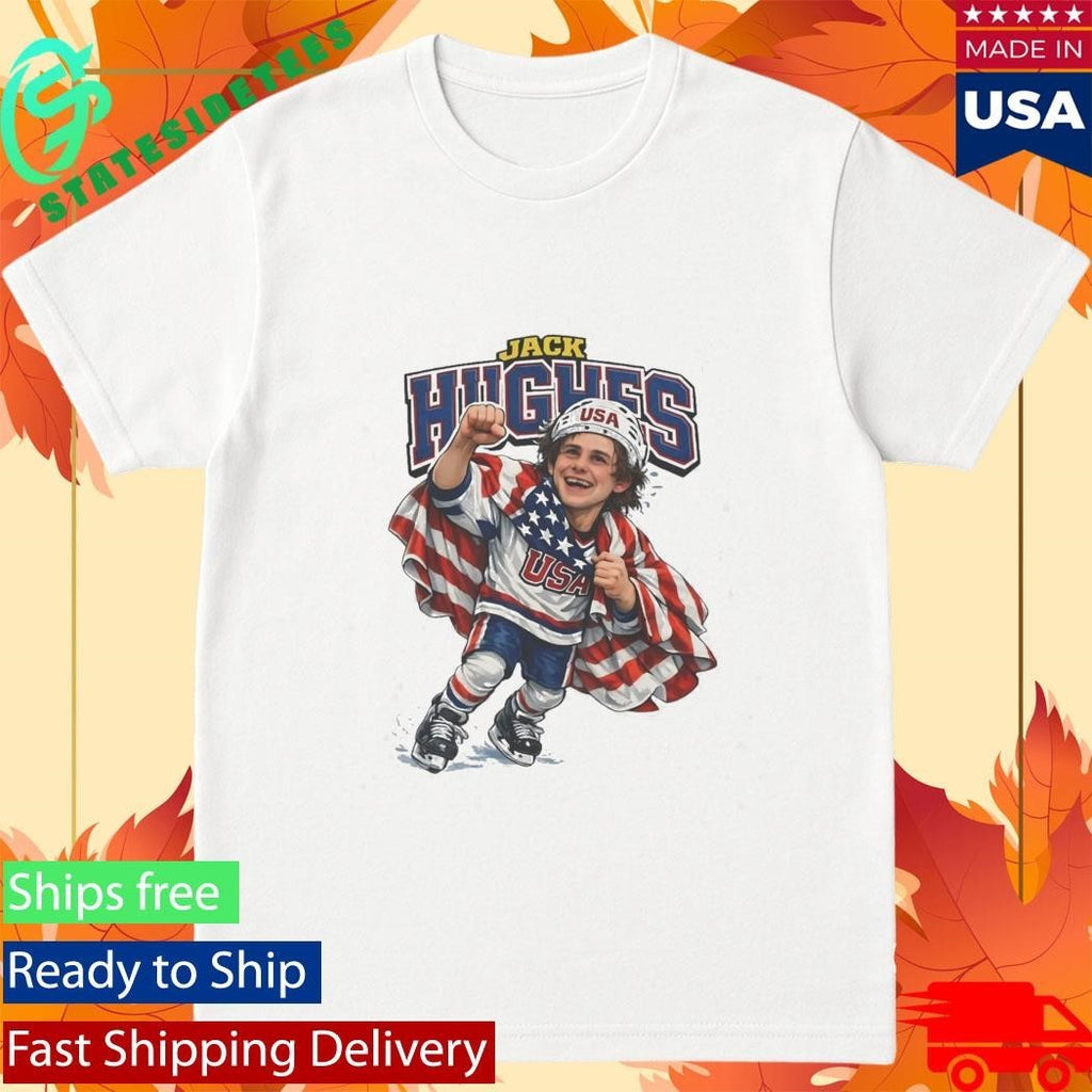 Men’s Hockey Jack Hughes Caricature Shirt