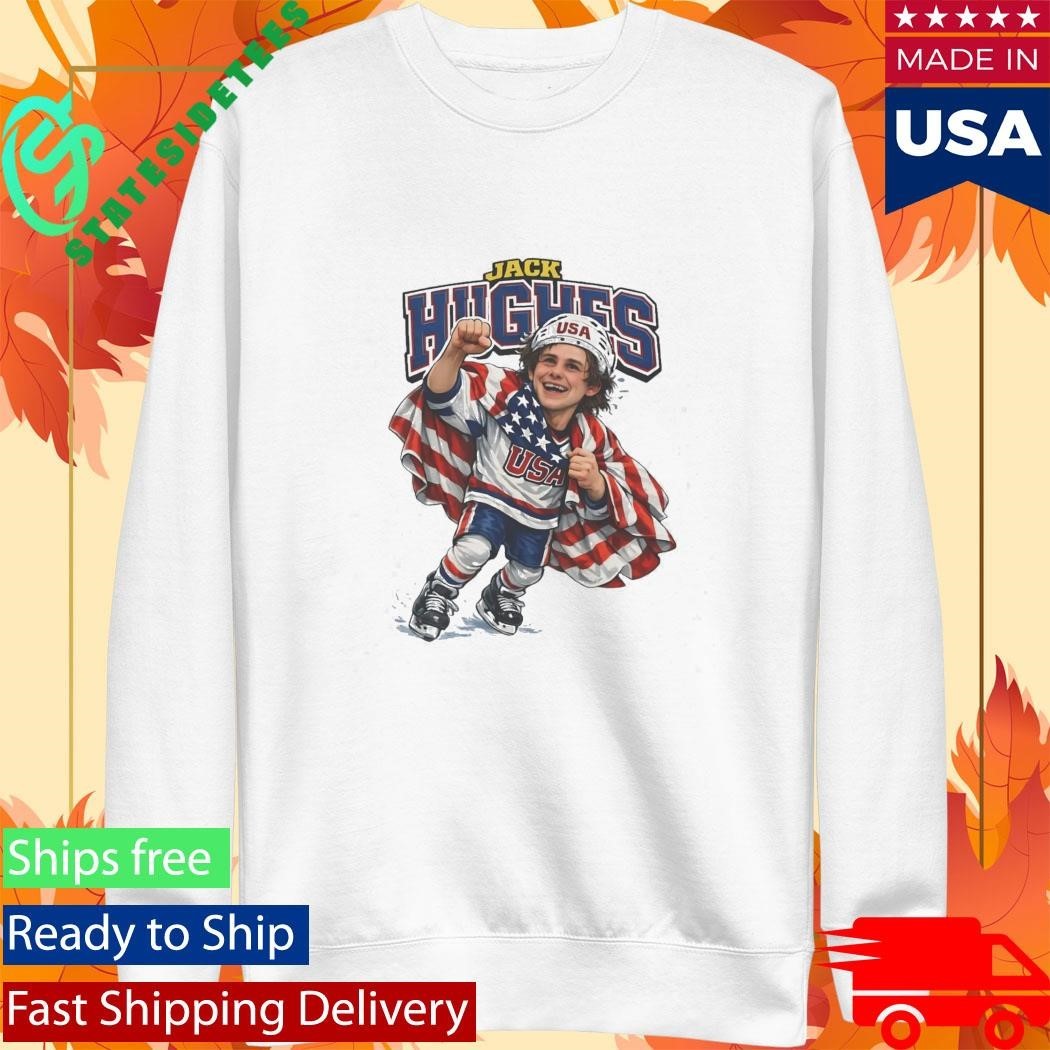 Men’s Hockey Jack Hughes Caricature Shirt