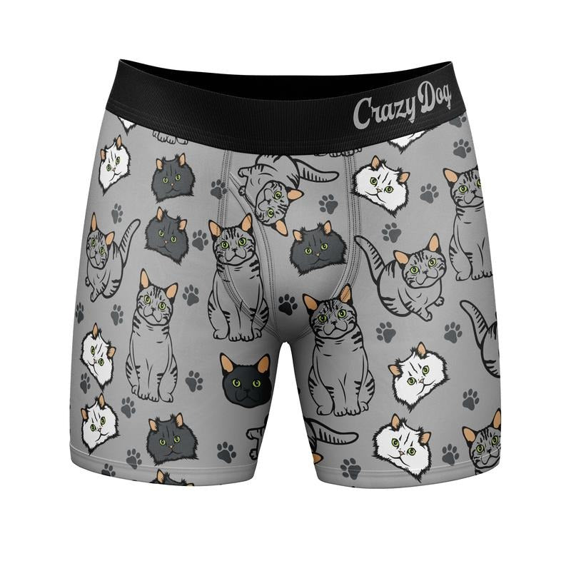 Mens I Like Cats and Maybe 3 People Boxers Funny Sarcastic Pet Novelty Underwear for Guys Funny Graphic Boxers Animal ...