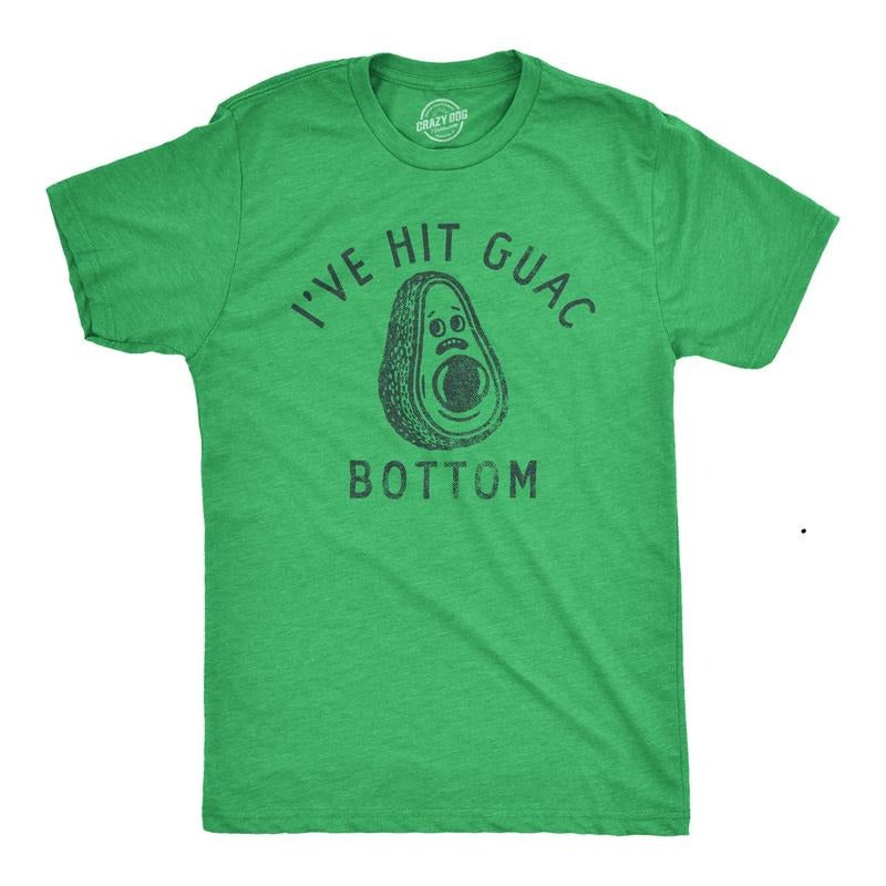 Mens Ive Hit Guac Bottom T Shirt Funny Avocado Guacamole Tee For Guys Hoodie, Sweatshirt | DripVista.com