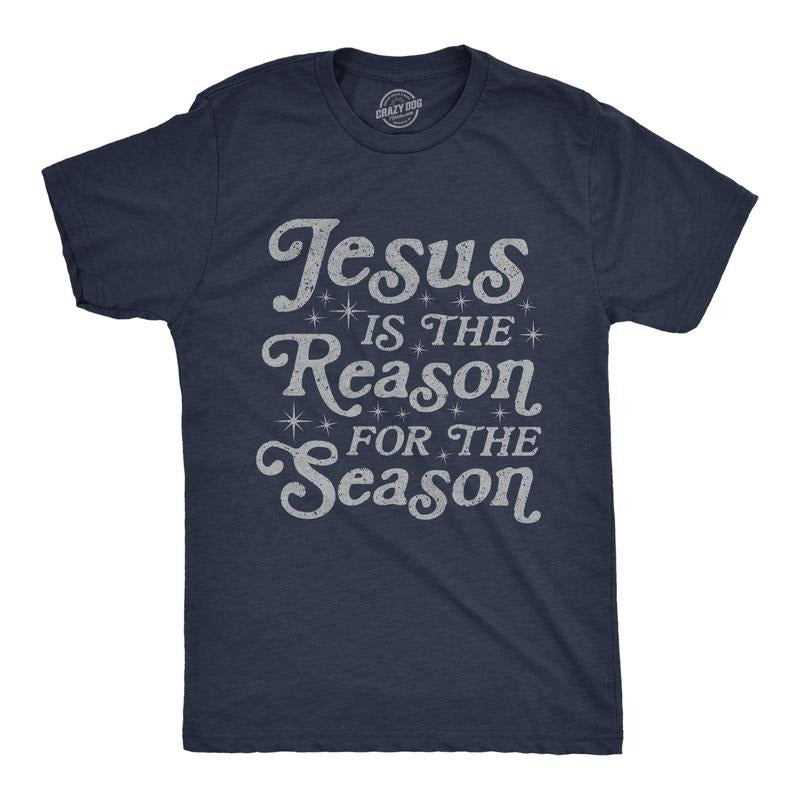 Mens Jesus Is The Reason for The Season T Shirt Cute Christmas Graphic Novelty Tee Mens Funny T Shirts Cool Tees Soft...