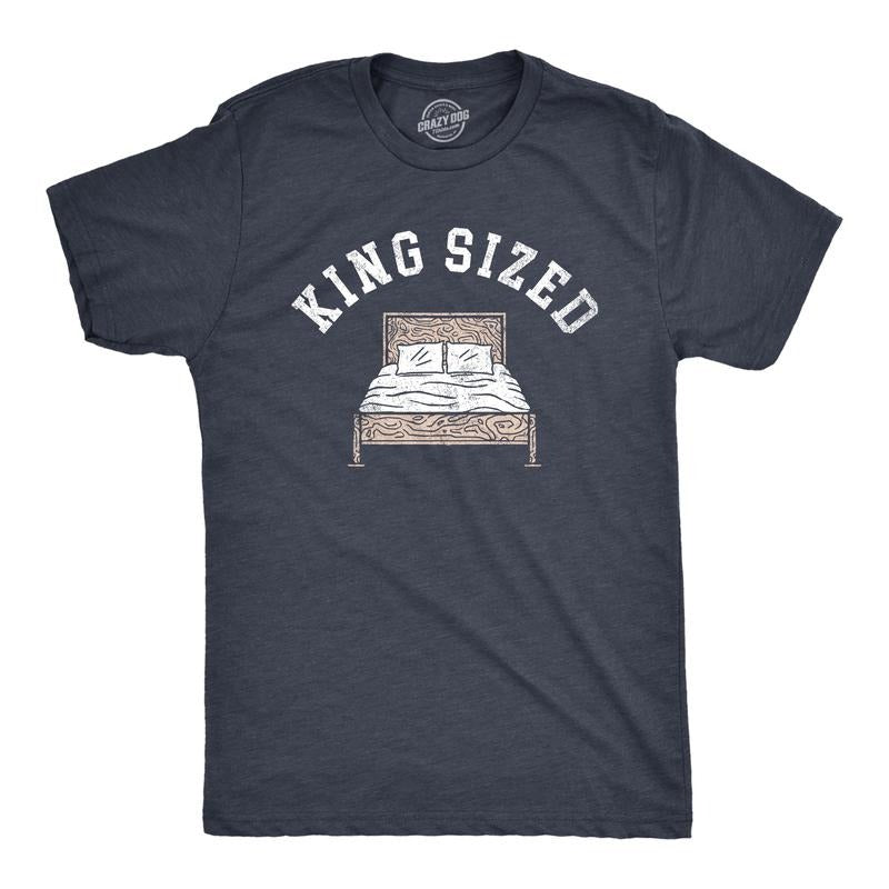 Mens Kings Sized T Shirt Funny Huge Bed Mattress Joke Tee For Guys Mens Funny T Shirts Cool Tees Soft Stylish Casual...