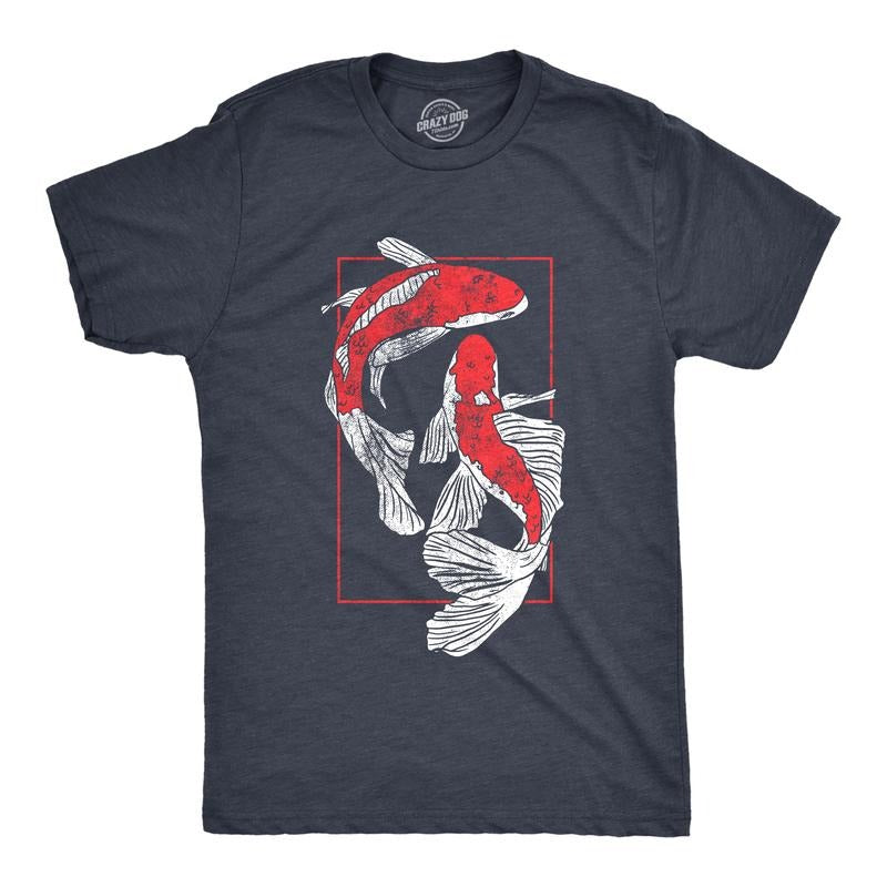 Mens Koi Fish Lightsaber brand Shirt Funny Beautiful Peaceful Japanese Carp Pond Tee for Guys Mens Funny Lightsaber brand...