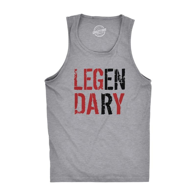 Mens Legendary Leg Day Tank Top Funny Lifting Workout Exercise Shirt Hoodie, Sweatshirt | DripVista.com