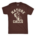 Mens Nature Calls Funny T Shirts Sarcastic Tee Toilet Novelty Shirt for Men Mens Funny T Shirts Cool Tees Soft Stylish Casual Menswear Sarcastic Apparel for Men Funny Funny Adult Humor Short Sleeve Brown -
