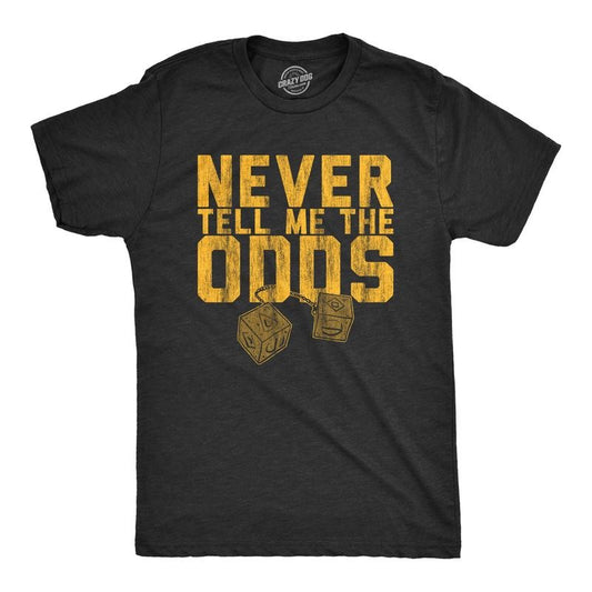 Mens Never Tell Me The Odds T Shirt Funny Saying Cool Quote Graphic Vintage Tee Mens Funny T Shirts Cool Tees Soft Stylish Casual Menswear Nerd Apparel for Men Funny Movie Short Sleeve Novelty Tees Black