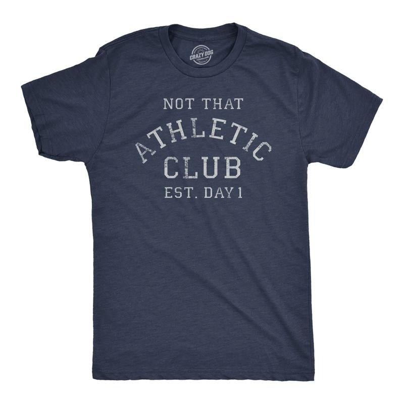 Mens Not That Athletic Club T Shirt Funny Out Of Shape Unfit Joke Tee For Guys Mens Funny T Shirts Cool Tees Soft Stylish...