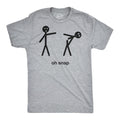 Mens Oh Snap Funny Stick Figure Hilarious Sarcastic Adult Humor Sarcasm T shirt Mens Funny T Shirts Cool Tees Soft Stylish Casual Menswear Funny Sarcastic Short Sleeve Novelty Tees for Guys