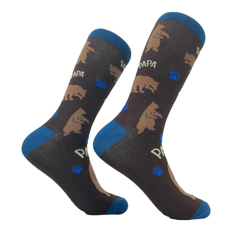 Mens Papa Bear Funny Novelty Socks Gift for Dad Sarcastic Graphic Cool Saying Funny Graphic Socks Comfortable Fitted...