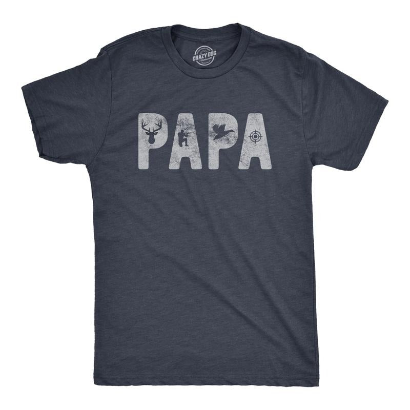 Mens Papa Hunting T Shirt Funny Fathers Day Gift for Dad Outdoor Deer Hunter Graphic Tee Mens Funny T Shirts Cool Tees...