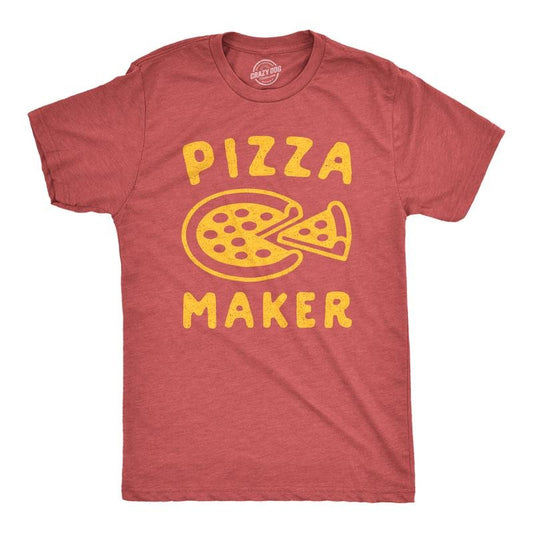 Mens Pizza Maker T Shirt Funny Italian Food Dad Baby Announcement Tee Mens Funny T Shirts Cool Vintage Fashion T-Shirt Gift Funny Food Red