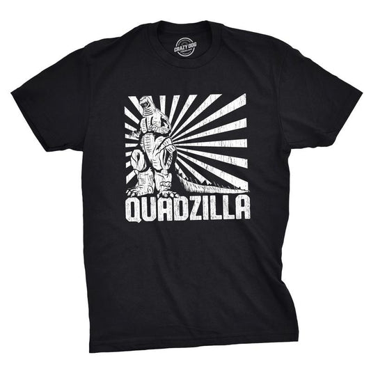 Mens Quadzilla T Shirt Funny Gym Tee Leg Day T Shirt Joke Workout Top Mens Funny T Shirts Cool Tees Soft Stylish Casual Menswear Movie Apparel for Men Funny Fitness Short Sleeve Novelty Tees for Guys Black