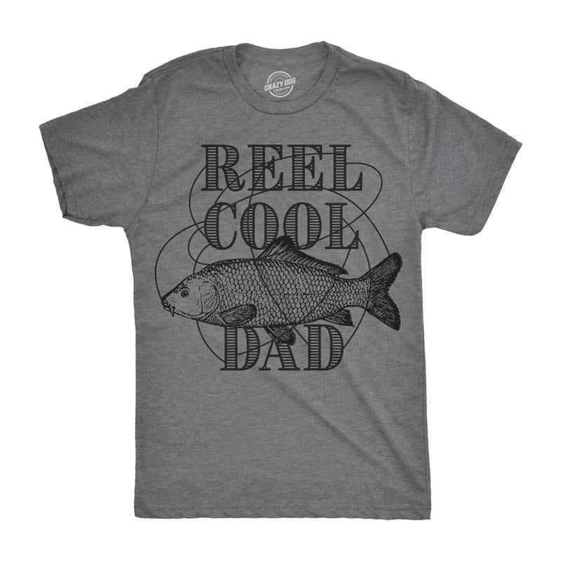 Mens Reel Cool Dad T shirt Funny Fathers Day Fishing Gift for Husband Fisherman Mens Funny T Shirts Cool Tees Soft...