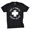 Mens Save A Vampire Donate Blood T Shirt Funny Sarcastic Halloween Night Tee For Guys Mens Funny T Shirts Cool Tees Soft Stylish Casual Menswear Halloween Apparel for Men Funny Sarcastic Short Sleeve Black