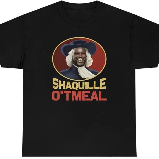 Mens Shaquille O'tmeal T Shirt, Funny Shaq O' Neal Oatmeal Novelty Humor Tee, Meme Shirt, Cute Shirt, Gift For Women and Man Unisex, Top Womenswear