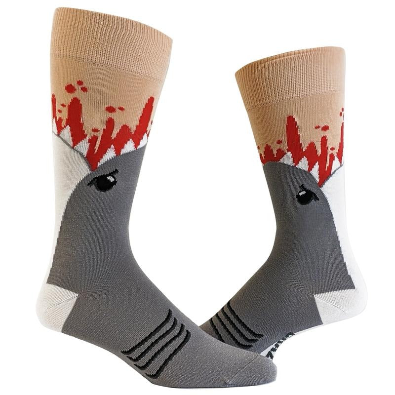 Mens Shark Attack Socks Funny Jaws Funny Sayings Cool Gag Gift Novelty Footware Funny Graphic Socks Comfortable Fitted...