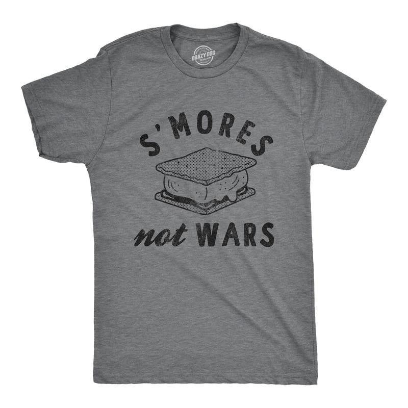 Mens Smores Not Wars T Shirt Funny Sarcastic Smore Camp Fire Camping Graphic Tee Hoodie, Sweatshirt | DripVista.com