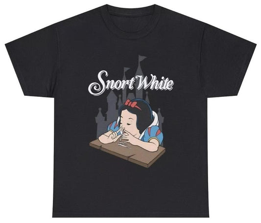 Mens Snort White T Shirt Funny Sarcastic Key Bump Snow Tee
