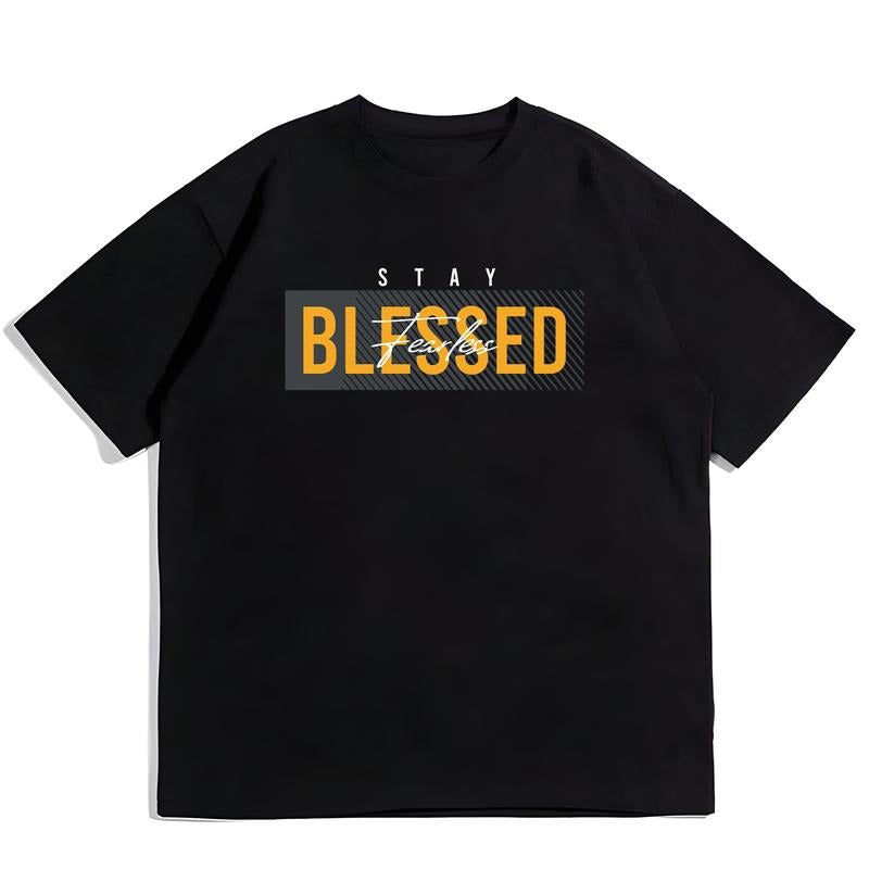 Mens Stay Blessed FOG T-Shirt - Casual Graphic Tee Everyday Wear for Men Gunpla brand Women - Unisex Cotton T-Shirt,...