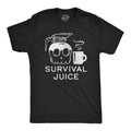Mens Survival Juice T Shirt Funny Caffiene Coffee Addicts Tee For Guys Mens Funny T Shirts Cool Tees Soft Stylish Casual Menswear Sarcastic T Shirt for Men Funny Coffee T Shirt Novelty Tees for Men Black -